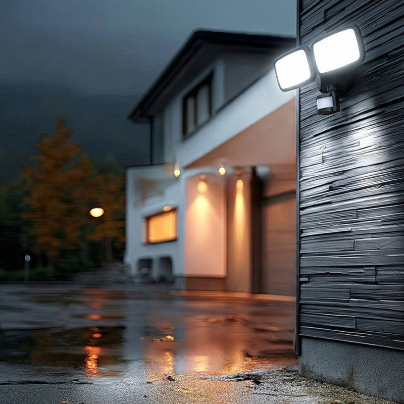 Maclean applique murale LED, avec capteur PIR, 20W, 1500lm, IP65, blanc neutre 4000K, noir, MCE524 B