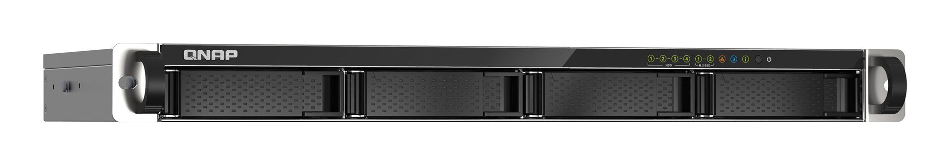 Qnap TS-435XeU-4G, 1U, 4 x 2.5"/3.5" SATA , Marvell Octeon TX2 CN9130 / CN9131 quad-core, 4GB DDR4 SODIMM (Max. 32GB), 2 x 10GbE SFP+, 2 x 2.5GbE, Sin