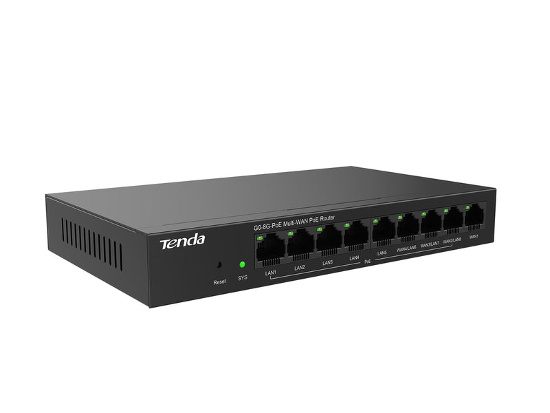 Tenda G0-8G-PoE wired router Gigabit Ethernet Black