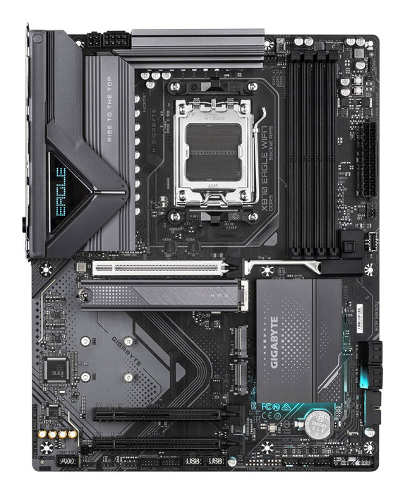 GIGABYTE X870 EAGLE WIFI7 Motherboard - Supports AMD Ryzen 9000 CPUs, 14+2+2 phases VRM, up to 8000MHz DDR5 (OC), 1xPCIe 5.0 + 2xPCIe 4.0, Wi-Fi 7, 2.