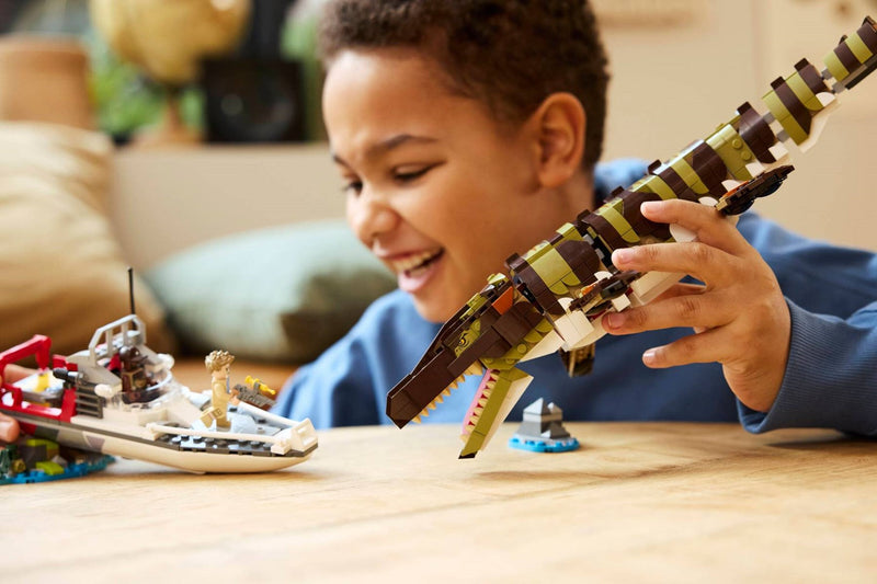 LEGO JURASSIC WORLD 76974 Brick-Built Mosasaurus Boat Mission