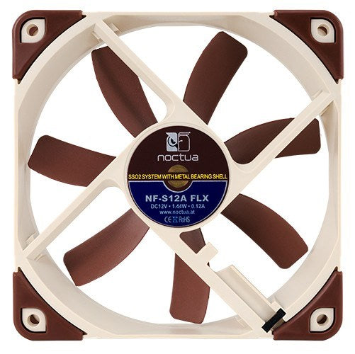 Noctua NF-S12A FLX Ventilateur de boîtier PC 12 cm Beige, Marron