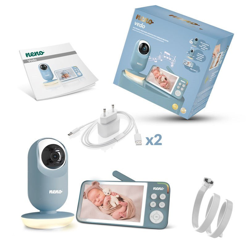 BABYPHONE ÉLECTRONIQUE VEDO BLEU AVEC RÉCEPTEUR SANS FIL
