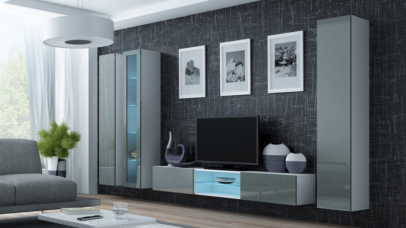 Cama Glass-case VIGO '180' 180/40/30 white/grey gloss