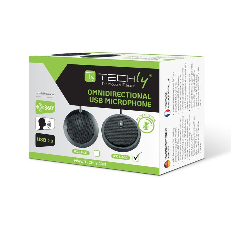 Techly ICC SH-22 microphone Black Conference microphone