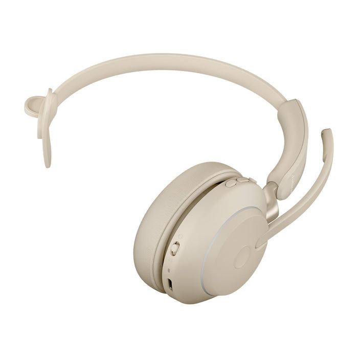 Jabra Evolve2 65 UC Mono Link380c - wireless over-ear headphones with stand, beige