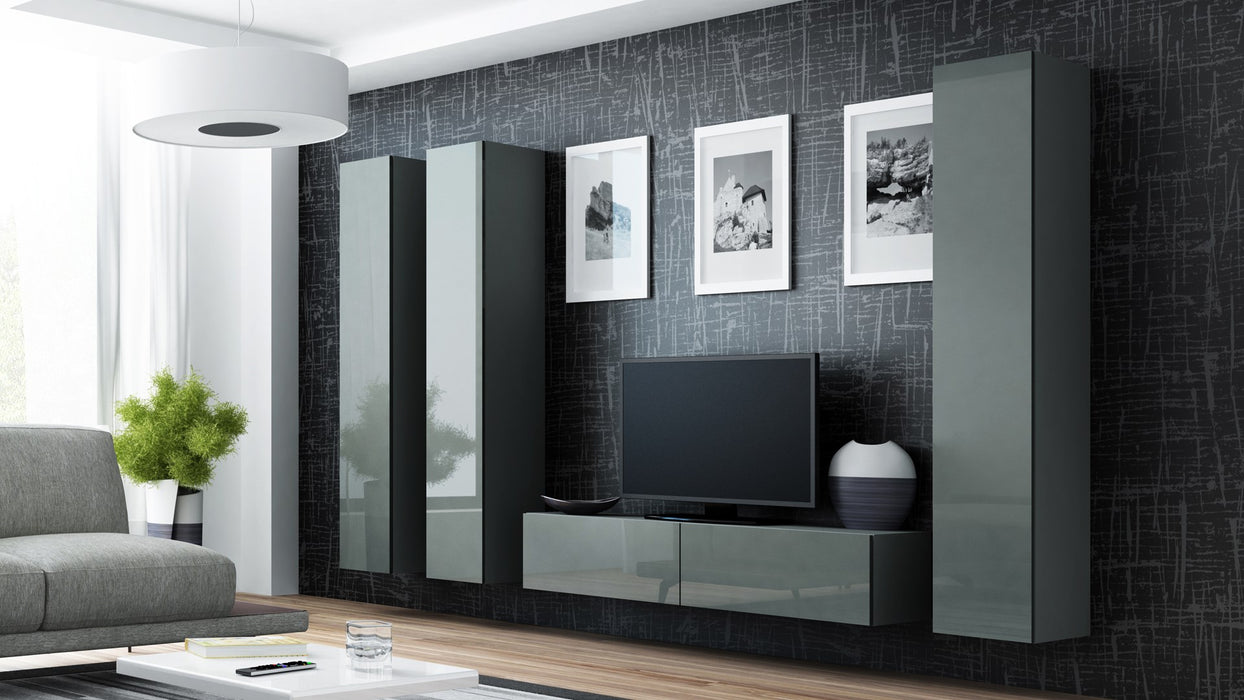 Cama TV stand VIGO 140 30/140/40 grey/grey gloss