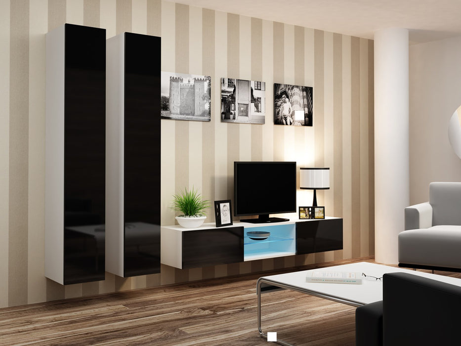 Cama Living room cabinet set VIGO 19 white/black gloss