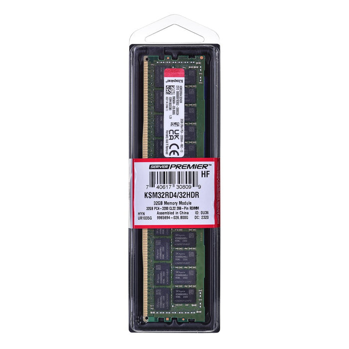 Kingston Server Premier - DDR4 - module - 32 GB - DIMM 288-pin - 3200 MHz / PC4-25600 - CL22 - 1.2 V - registered with parity - ECC