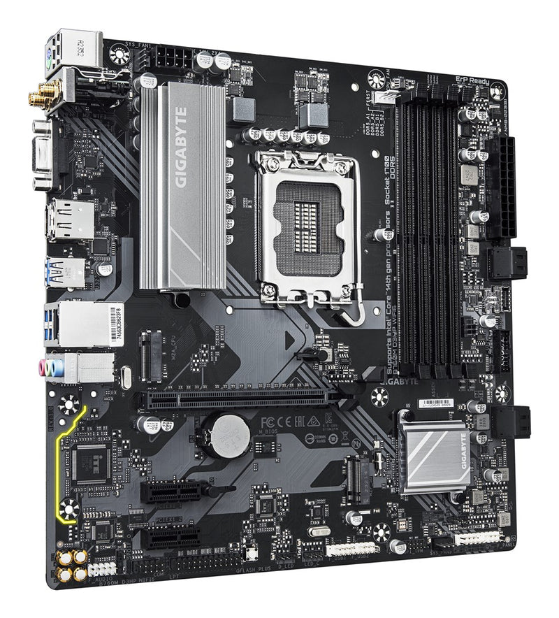 GIGABYTE B760M D3HP WIFI6 Motherboard - Supports Intel Core 14th Gen CPUs, 4+1+1 Phases Digital VRM, up to 5600MHz DDR5, 2xPCIe 4.0 M.2, Wi-Fi 6, GbE