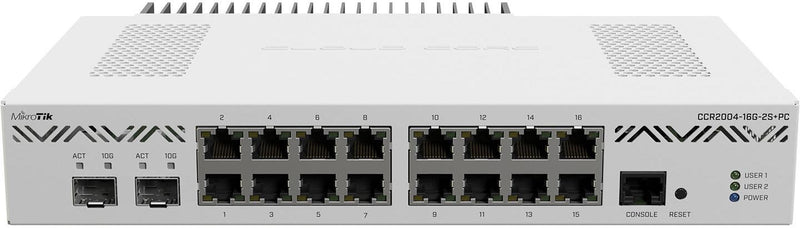 Mikrotik loud Core Router 2004-16G-2S+ with Annapurna Labs Alpine v2 - Router (CCR2004-16G-2S+PC)