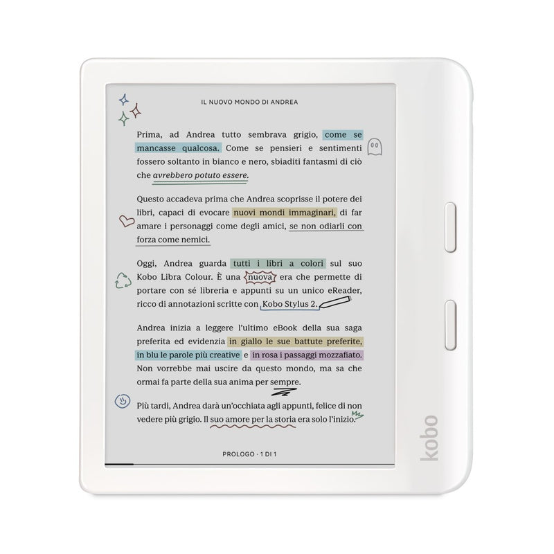 Liseuse couleur Rakuten Kobo Libra Écran tactile 32 Go Wi-Fi Blanc