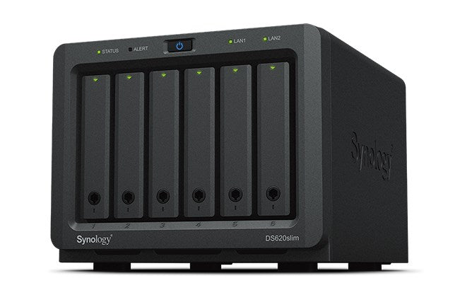 Synology Disk Station DS620slim - NAS server - 6 bays - SATA 6Gb/s - RAID 0, 1, 5, 6, 10, JBOD - RAM 2 GB - Gigabit Ethernet - iSCSI support