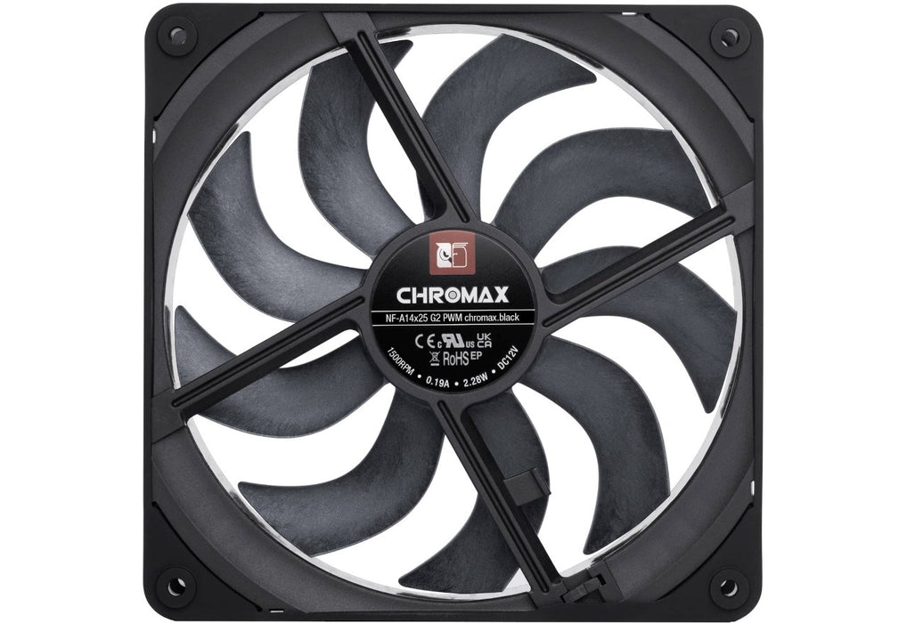 NF-A14x25 G2 PWM chromax.black - next-gen 140mm fan (black)