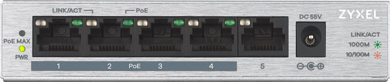 Zyxel GS1005HP Commutateur non géré Gigabit Ethernet (10/100/1000) Power over Ethernet (PoE) Argent