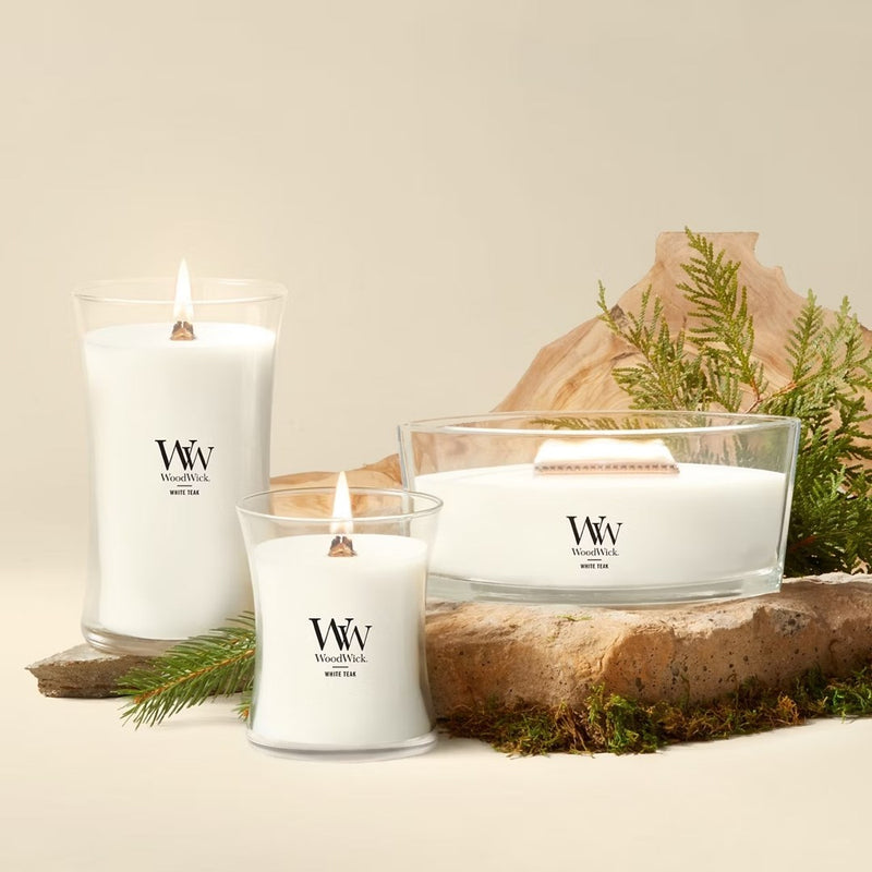 Scented Candle, Ellipse WOODWICK White Teak, 1 piece