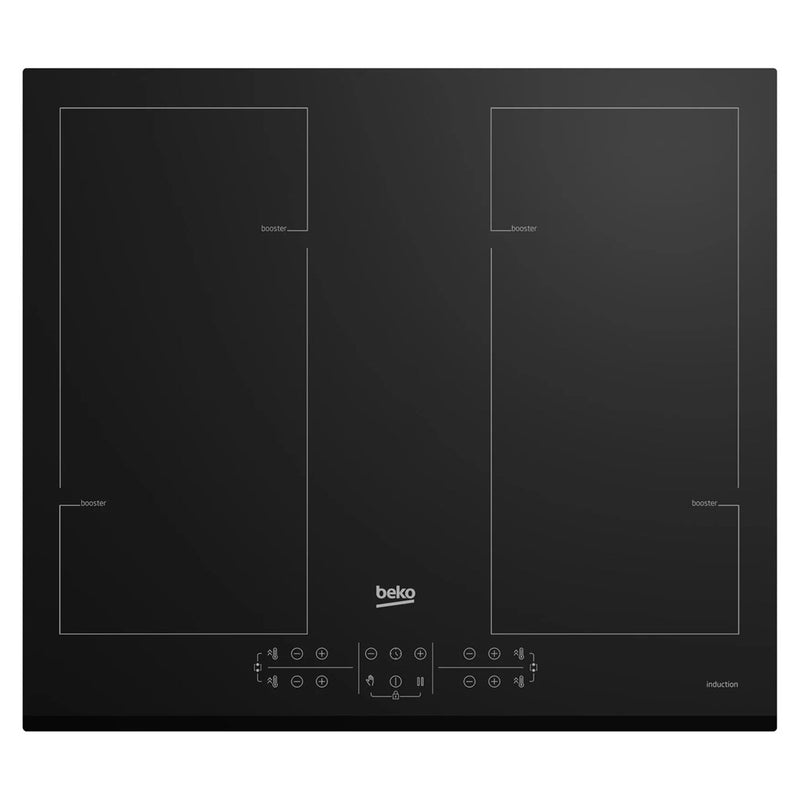 Beko HII64206F2MT Schwarzes Einbau-Induktionskochfeld, 58 cm, 4 Kochzonen