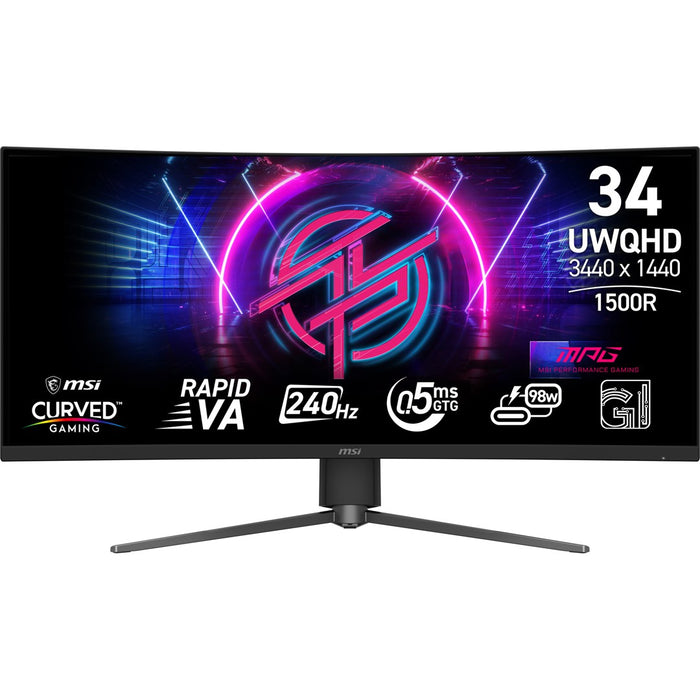MSI MPG 346CQRF X24 computer monitor 86.4 cm (34") 3440 x 1440 pixels UltraWide Quad HD Black
