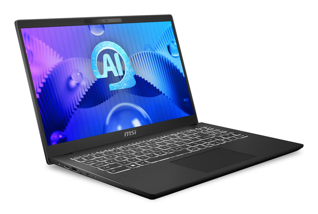 MSI Modern 15 H AI C1MG-210PL Intel Core Ultra 5 125H Laptop 39.6 cm (15.6") Full HD 16 GB DDR5-SDRAM 512 GB SSD Wi-Fi 6E (802.11ax) Windows 11 Home Black