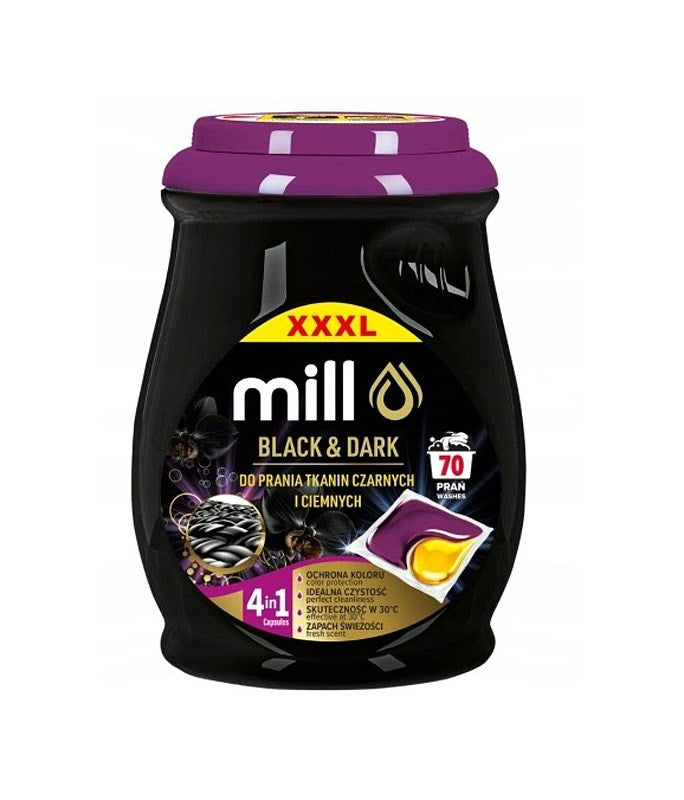 MILL PROFESSIONAL 2-Kammer Kapseln für Schwarz- und Dunkelwäsche 70 Stk.
