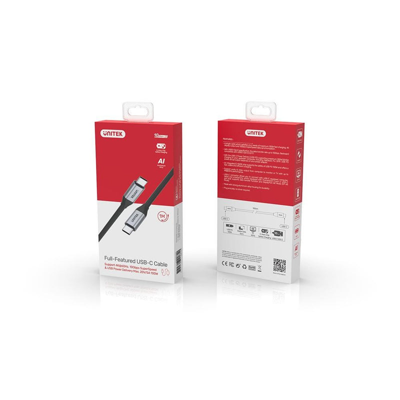 UNITEK C14082ABK USB cable USB 3.2 Gen 2 (3.1 Gen 2) 1 m USB C Black