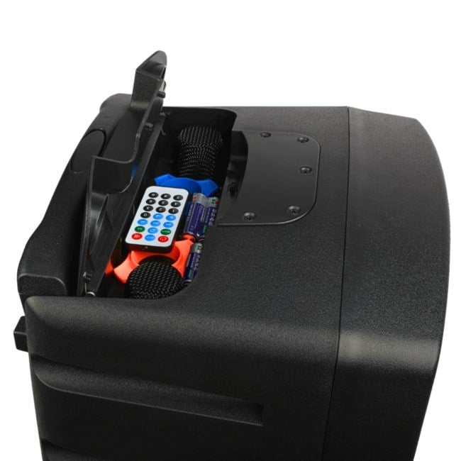 V-TONE BQ12 GO MP3 - active 8" battery-powered speaker with wireless microphone and remote control, black