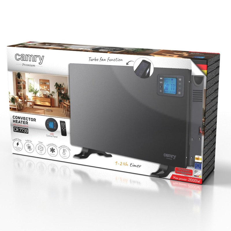 Camry | Convection Fan Heater with Remote Control | CR 7739 | Convection Heater | 2000 W | Number of power levels 3 | Suitable for rooms up to  m2 | W