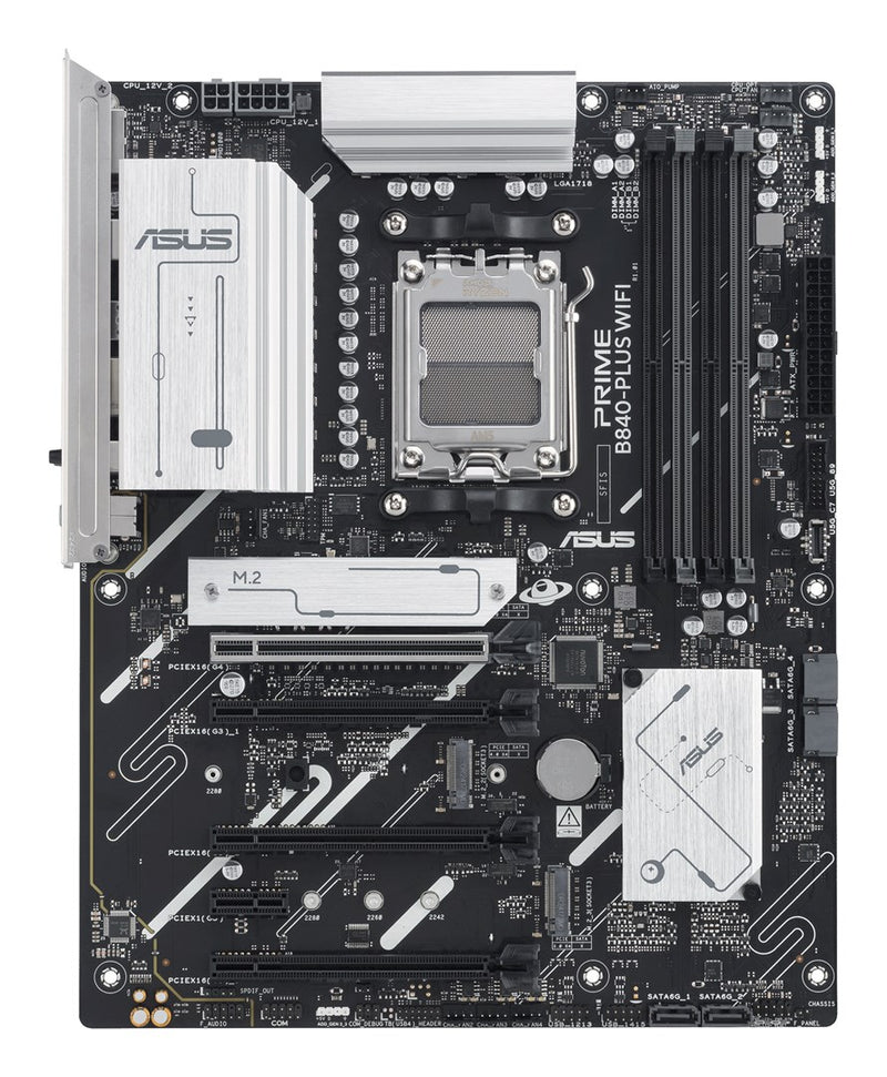 ASUS PRIME B840-PLUS WIFI - Motherboard - ATX - Socket AM5 - AMD B840 Chipset - USB-C 3.2 Gen 1, USB 3.2 Gen 1 - 2.5 Gigabit LAN, Bluetooth, Wi-Fi 6E