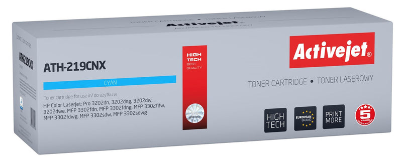 Activejet ATH-219CNX Toner für HP Drucker, Ersatz für HP 219X W2191X; Supreme; 2500 Seiten; blau, mit Chip