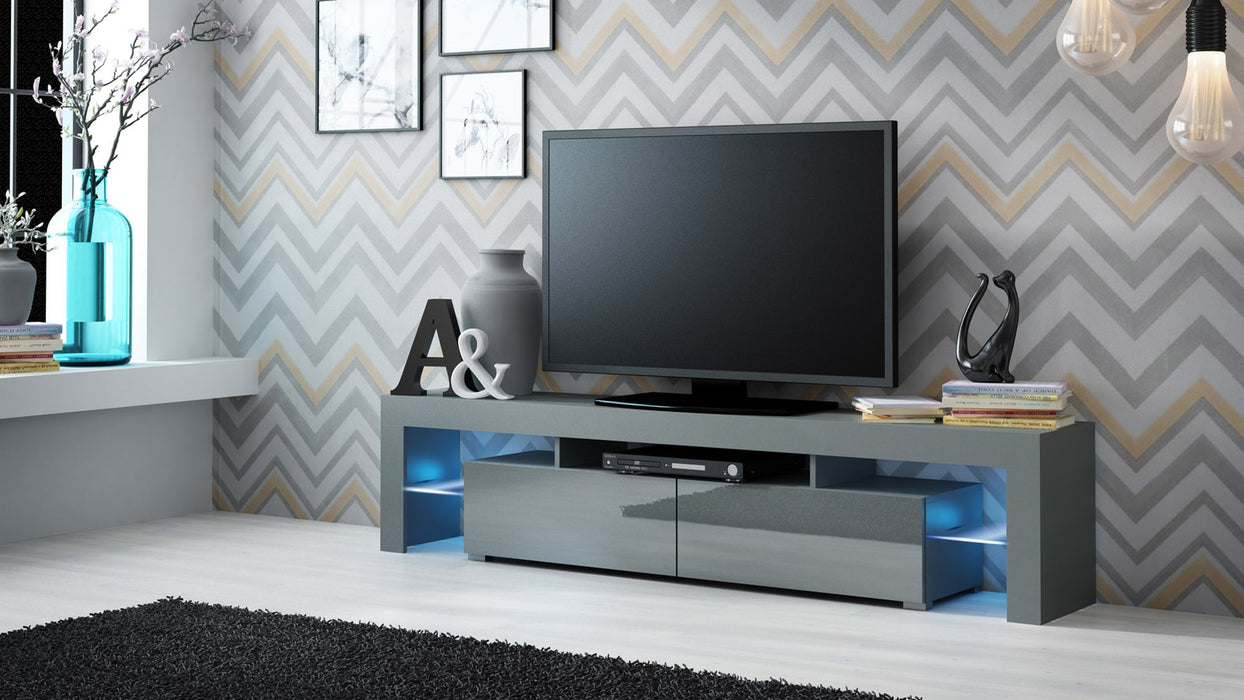 TV SOLO cabinet 200x45x35 grey/gloss grey