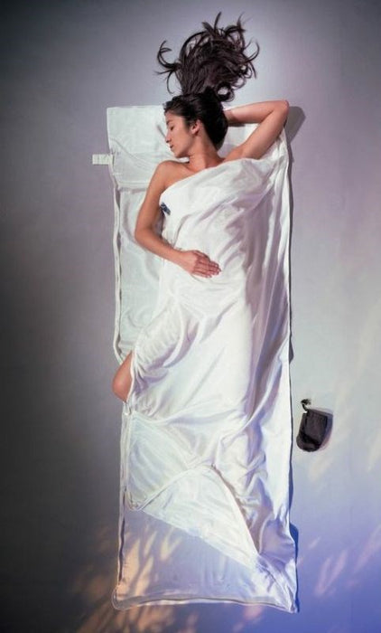 Cocoon TravelSheet Coupler Silk/Cotton Sleeping Bag Liner with Two-Way Zipper, Natural