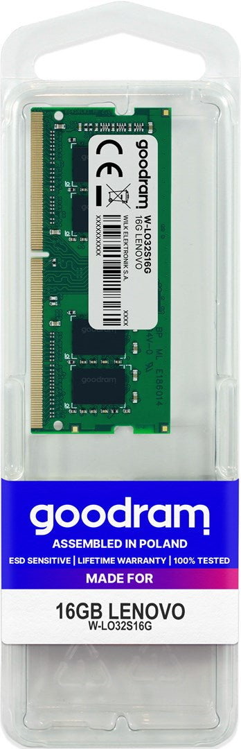 Goodram W-LO16S08G memory module 8 GB 1 x 8 GB DDR3 1600 MHz