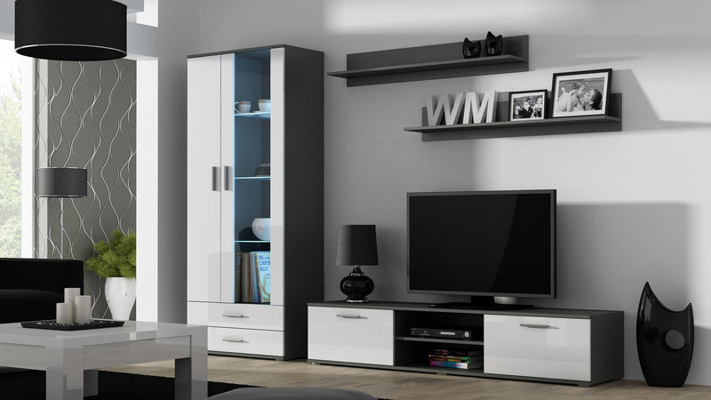 Cama display cabinet SOHO S6 2D2S grey/white gloss