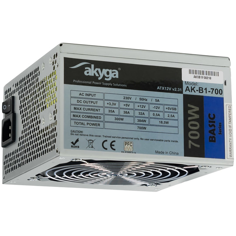Akyga AK-B1-700 bloc d'alimentation 700 W 20+4 broches ATX ATX Gris