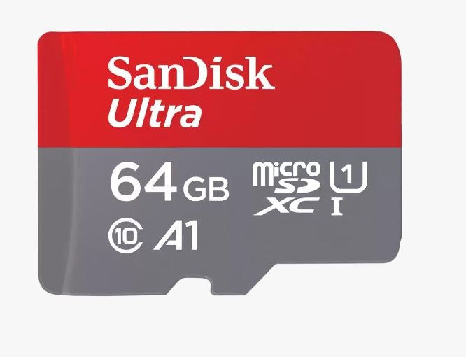 SanDisk Ultra - Flash memory card (microSDXC to SD adapter included) - 64 GB - A1 / UHS Class 1 / Class10 - microSDXC UHS-I