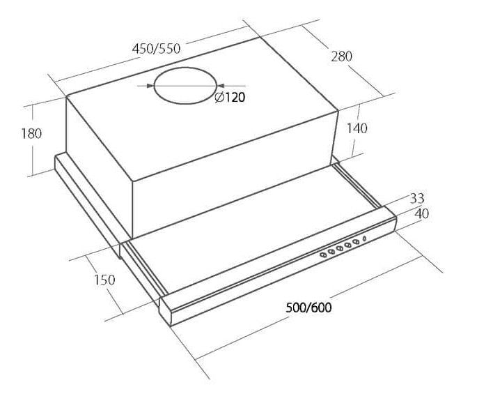 Akpo WK-7 Light 60 cooker hood Semi built-in (pull out) Stainless steel