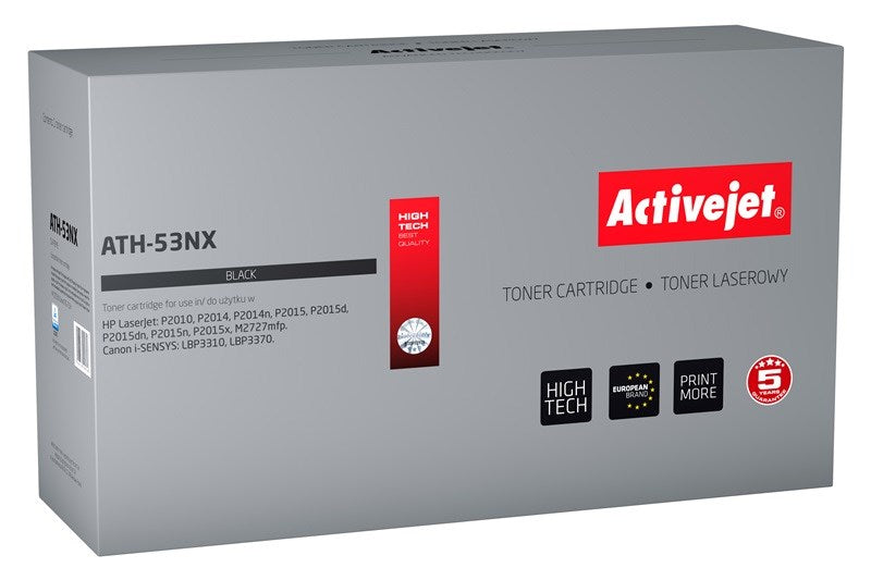 Activejet ATH-53NX Toner (ersetzt HP 53X Q7553X, Canon CRG-715H; Supreme; 7900 Seiten; schwarz)
