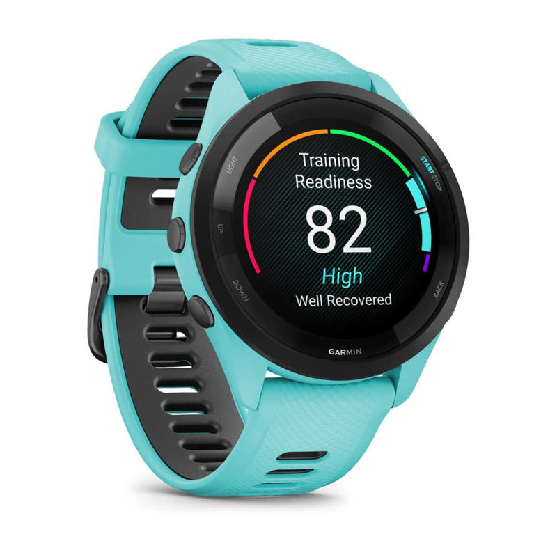 Garmin Forerunner 265 3,3 cm (1,3") AMOLED 46 mm Numérique 416 x 416 pixels Écran tactile Noir, Bleu Wi-Fi GPS (satellite)