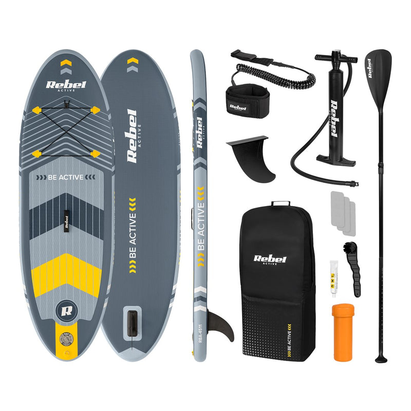REBEL ACTIVE SMALL INFLATABLE SUP BOARD GRAY RBA-4511