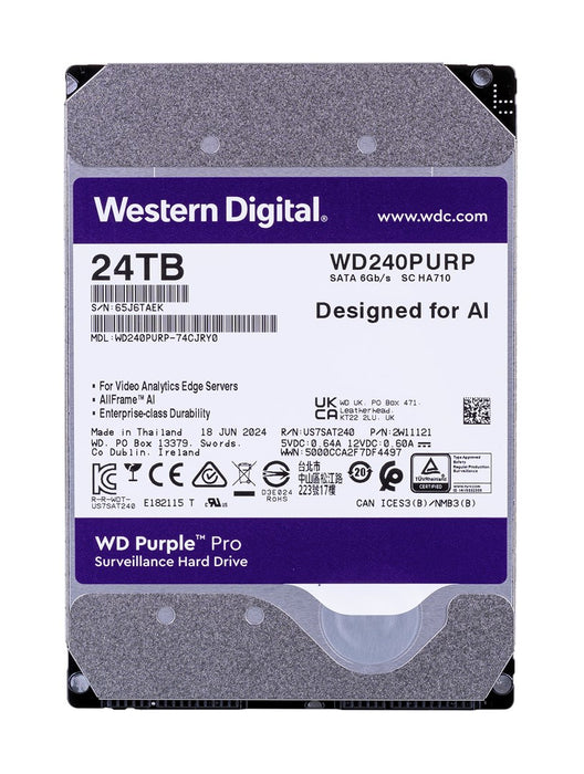 Western Digital Purple Pro WD240PURP internal hard drive 24 TB 7200 RPM 512 MB 3.5" Serial ATA III