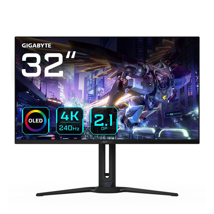 GIGABYTE AORUS FO32U2P 32” OLED Gaming Monitor - 3840 x 2160(UHD), 240Hz, 0.03ms, 250 cd/m2, KVM, FreeSync Premium Pro, DisplayHDR True Black 400, Dis