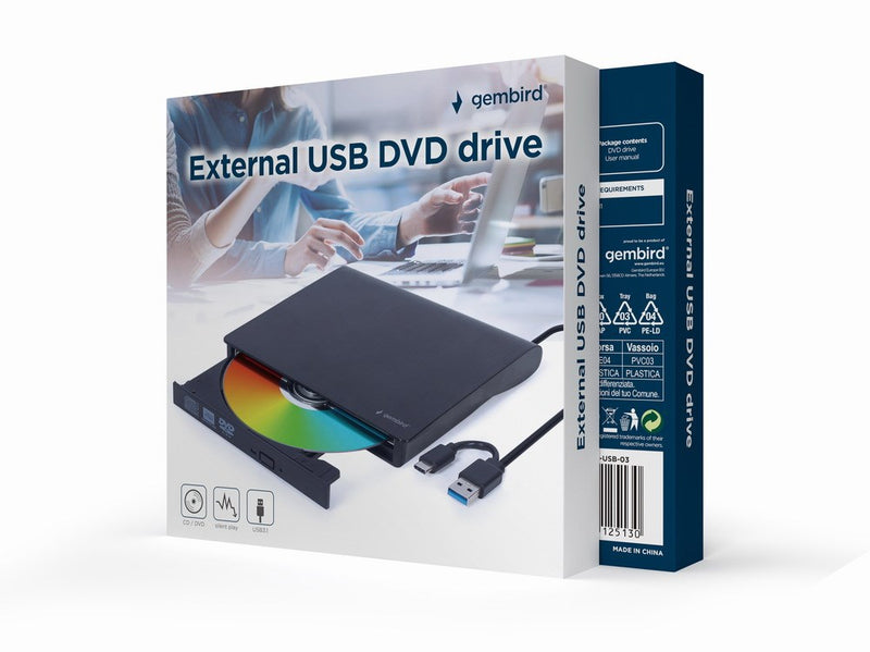 Gembird DVD-USB-031 External USB DVD drive, black