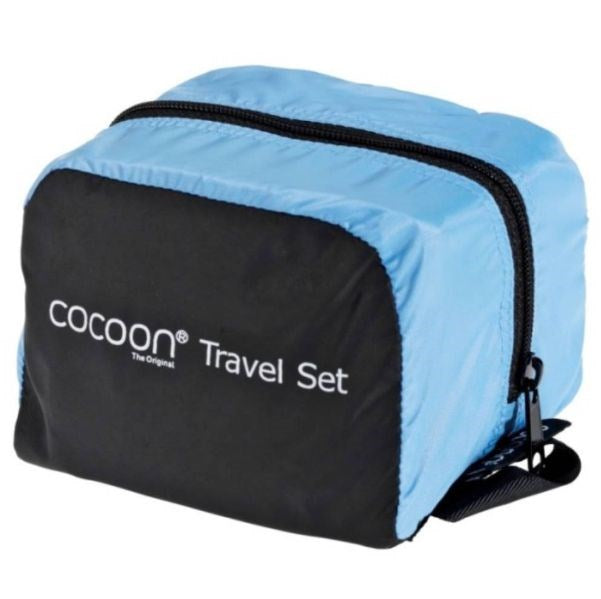 Cocoon Travel Set (3 pieces), light blue/black