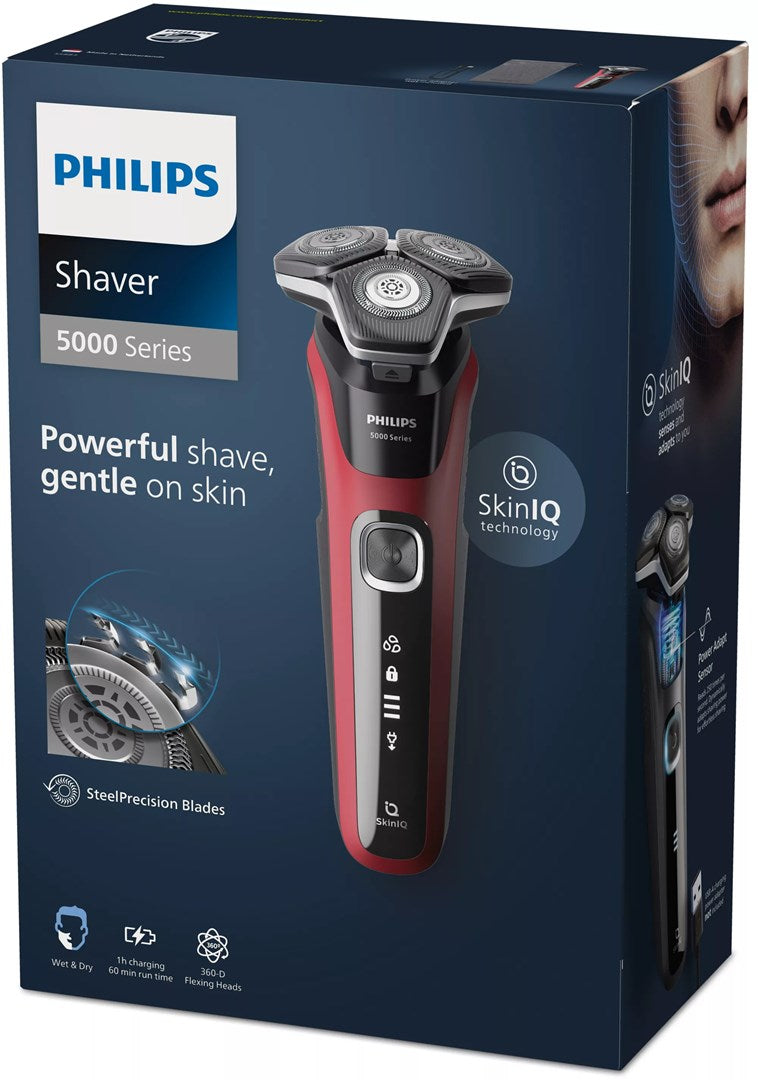 Philips SHAVER Series 5000 S5883/10 men's shaver Rotation shaver Trimmer Black, Red