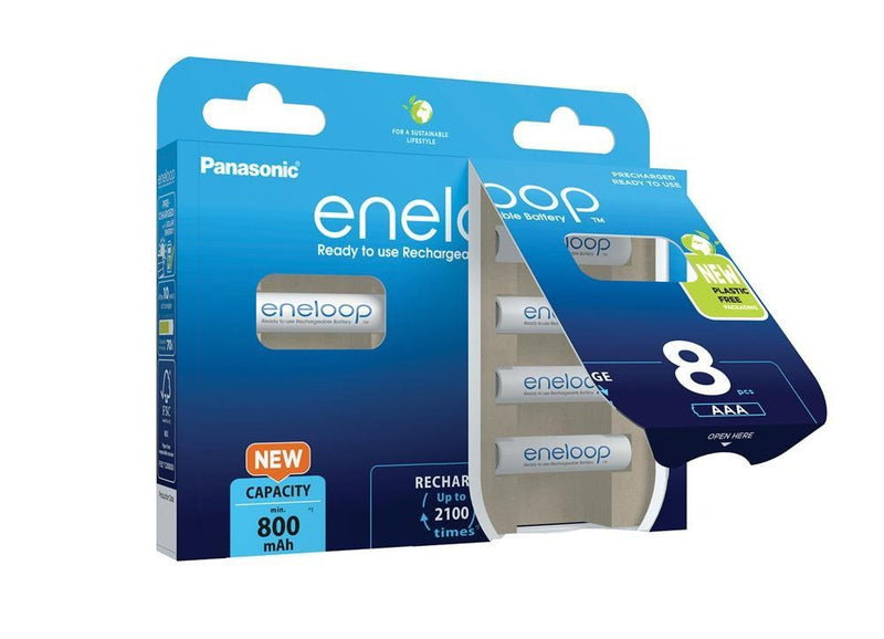 Wiederaufladbare Batterien PANASONIC ENELOOP AAA 800 mAh 8 Stk (BK-4MCDE/8HH)