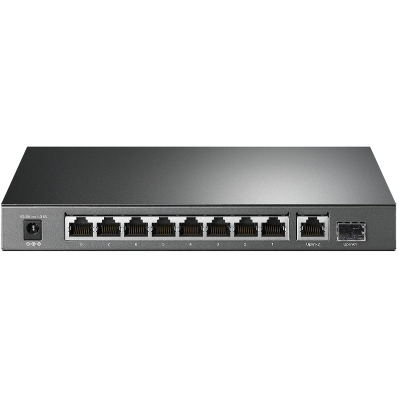 TP-Link TL-SG1210P - Switch - unmanaged - 8 x 10/100/1000 (PoE+) + 1 x 10/100/1000 (uplink) + 1 x Gigabit SFP (uplink) - desktop - PoE+ (63 W)