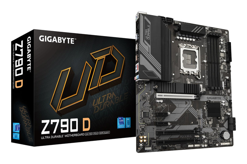 GIGABYTE Z790 D Motherboard - Supports Intel Core 14th Gen CPUs, 12+1+1 Phases Digital VRM, up to 7600MHz DDR5 (OC), 3xPCIe 4.0 M.2, 2.5GbE LAN, USB 3