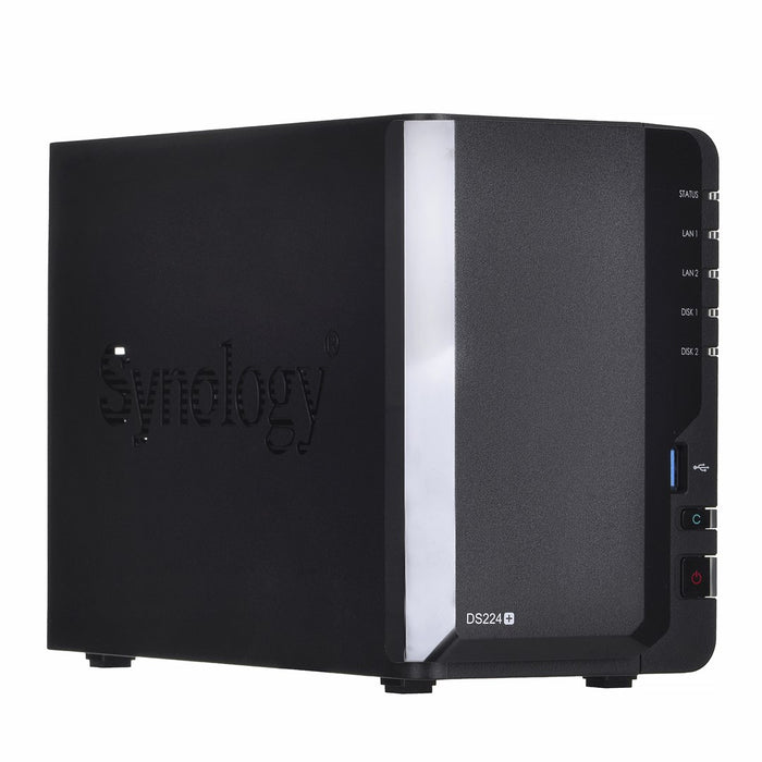 Synology Disk Station DS224+ - NAS server - RAID 0, 1, JBOD - RAM 2 GB - Gigabit Ethernet - iSCSI support