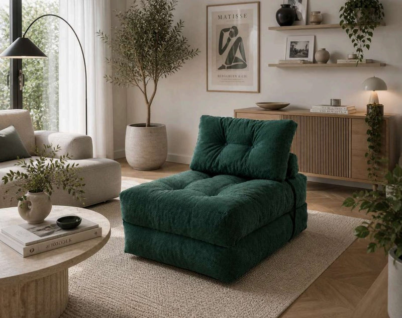 WOBA beanbag mattress – bottle green