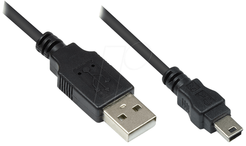 GoodConnections USB 2.0 A > Mini-B 5-pin(ST-ST) 1,8m Adapterkabel Schwarz